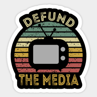 Defund The Media Retro Vintage Sticker